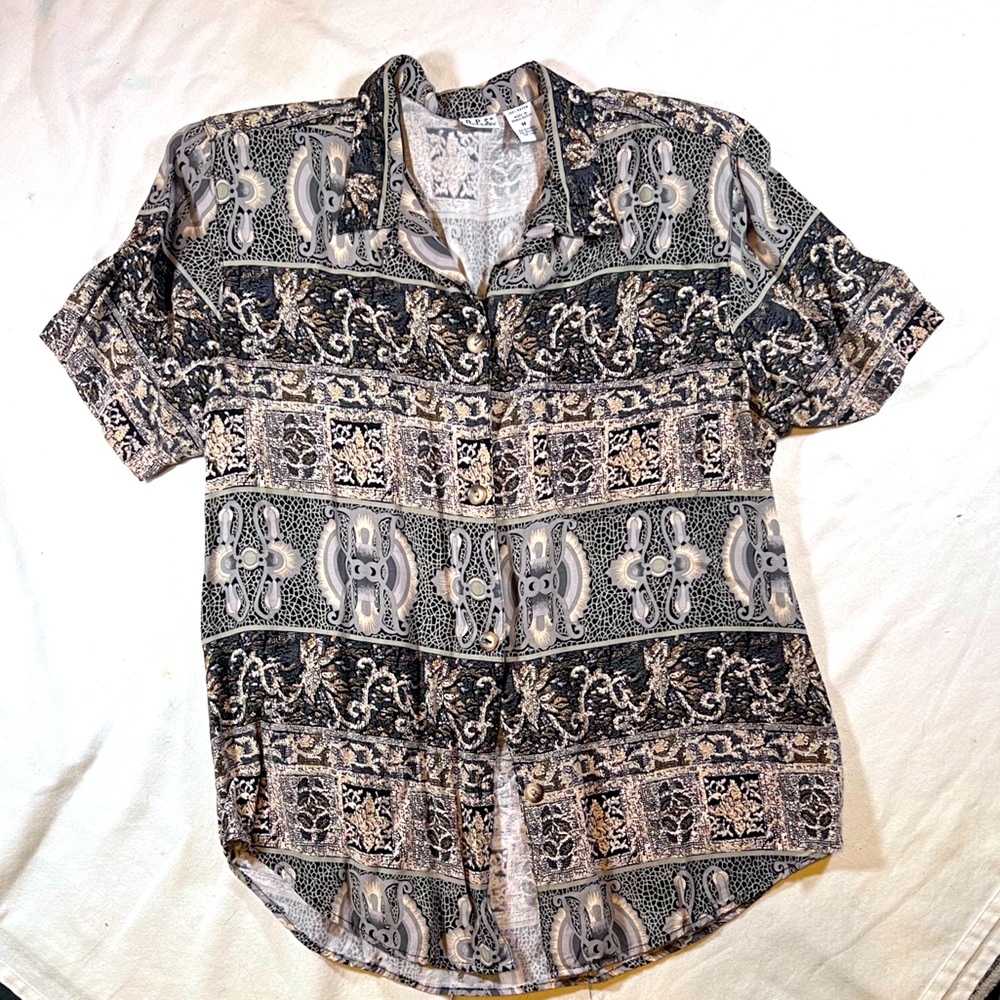 DPS Casual Printed Button Down | M